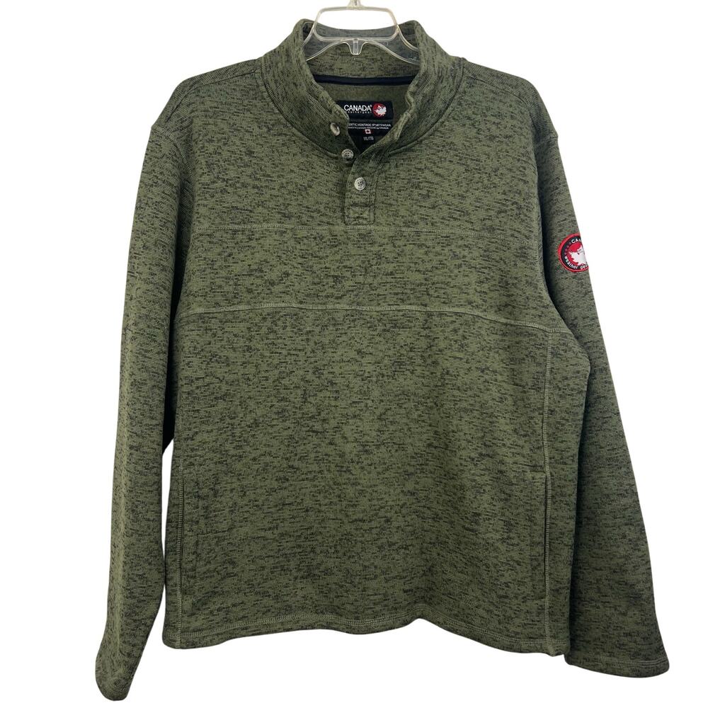 Canada Weather Gear Shirt mens XXL 1/4 button pullover mock collar front pockets